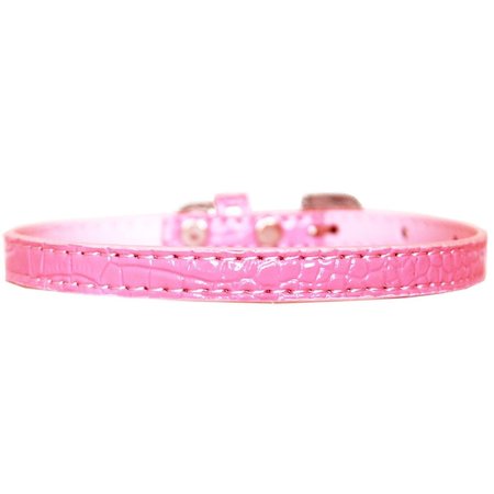 MIRAGE PET PRODUCTS Omaha Plain Croc Dog CollarLight Pink Size 14 720-01 LPKC14